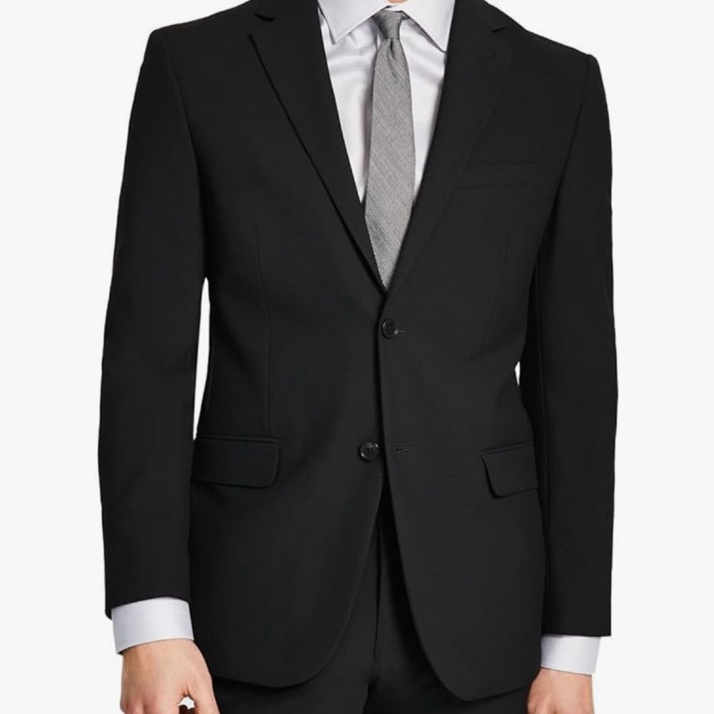NEW DKNY Men’s Modern Fit Black High Performance Suit Jacket | 42R